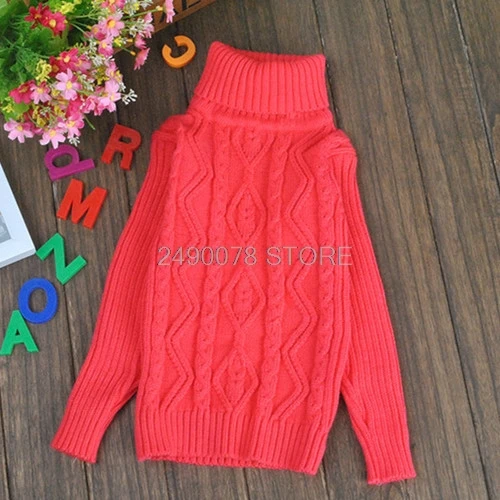 Winter Turtleneck Sweater For Boys Girls School Kids Christmas Sweaters Children Knitted Pullover Outerwear Cardigan Sweater