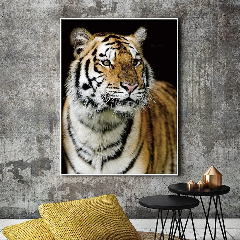 HD Canvas Print Wall Art Wild Animal Painting Tiger Picture for Living Room Watercolor Style Prints