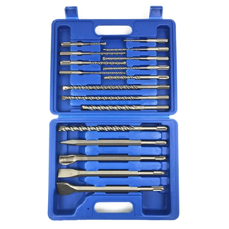 

17 Pcs/Set Drill Bits Chisel Sds Plus Rotary Hammer Bits Set Fit B O s c h Hilti Hydropower Installation Tools With Storage Box