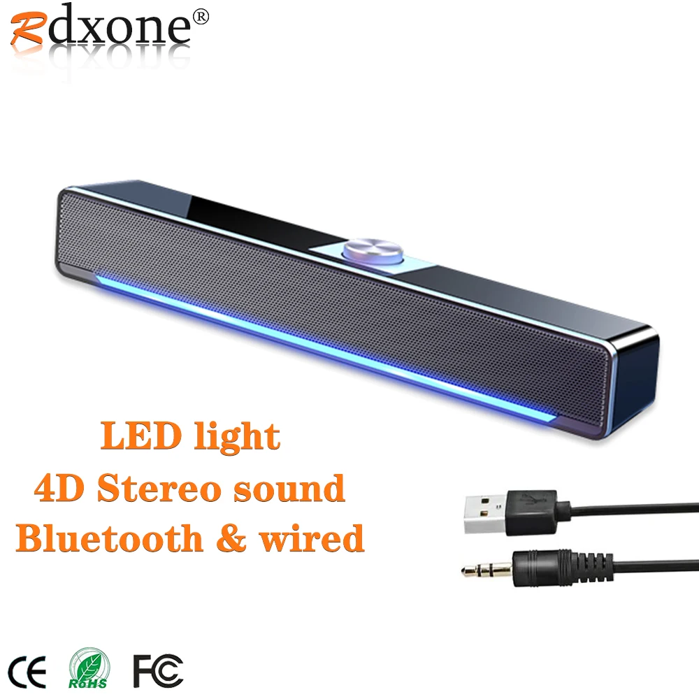 

Bluetooth Speaker LED Sound Bar Computer Speakers AUX Wired Wireless Bluetooth Speaker PC Home Theater System Surround Bar