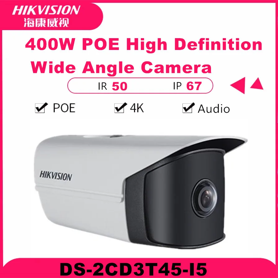 

HIKVISION Ultra-Low Light DS-2CD3T86FWDV2-I5S IP Bullet Camera 8MP H.265 EZVIZ Hik-Connect ONVIF PoE IR 50M Waterproof IP67