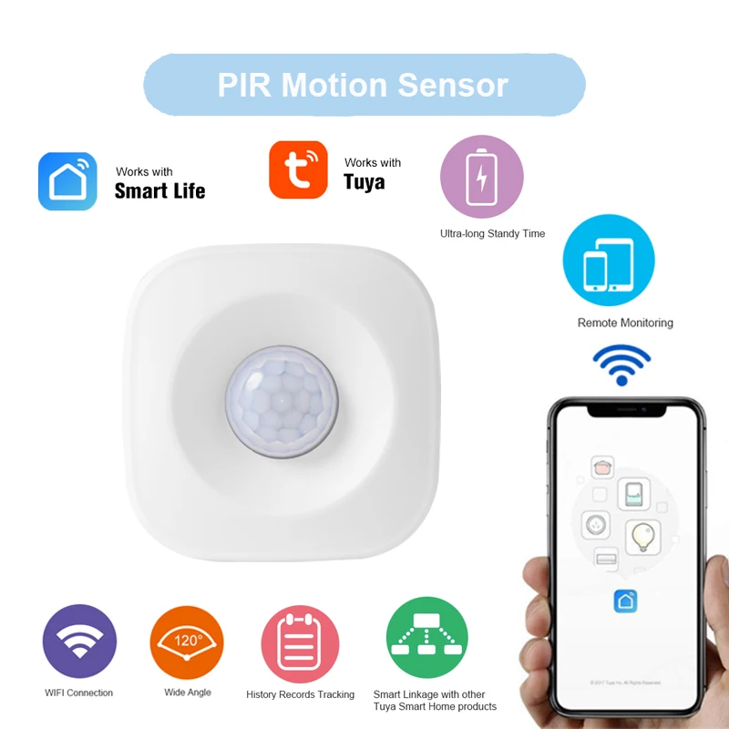 Tuya smart life smart home security alert system wifi PIR motion sensorWireless Passive Infrared Alarm Detector Burglar Alarm afbeelding