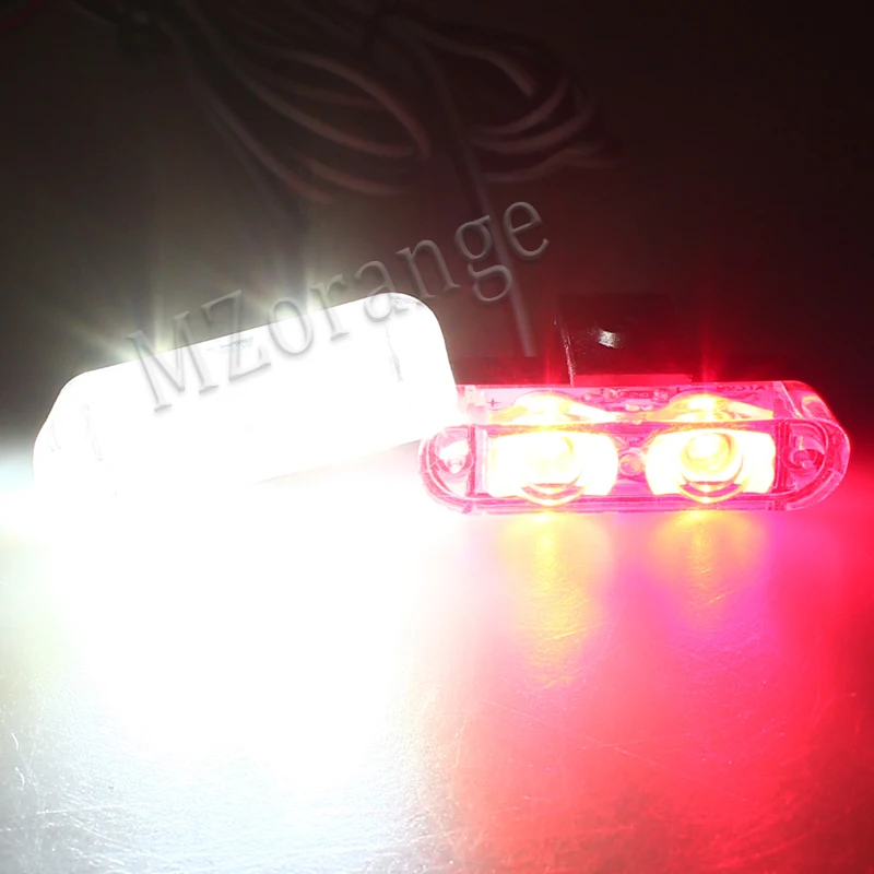 MZORANGE 2X2 светодиодный стробоскопы полицейский стробоскоп светильник s комплект аварийных транспортных средств мигающий Предупреждение светильник 12 В автомобиль скорой помощи грузовик светодиодный фонарь - Цвет: Red and White