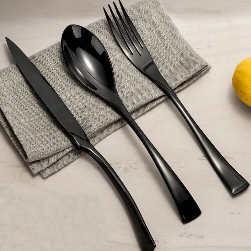 black cutlery set