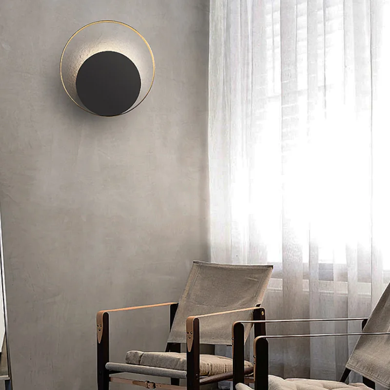  Nordic Wall Light Creative Personality Living Room Modern Minimalist Round Aisle Bedroom Bedside Wa - 4000268681488