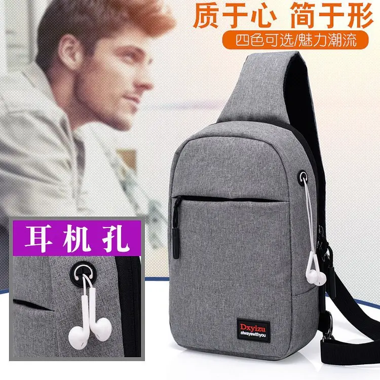

2017 New Style Couples Front And Back Dual Purpose Chest Bag Men And Women Messenger Backpack Charging Hole Headphone Jack Multi