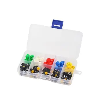 

25pcs Tactile Push Button Switch 12 x 12 x 7.3mm 5 Colors with 25pcs Tact Cap