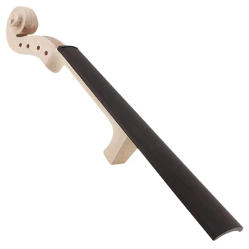 4/4 Size Maple Violin Neck Ebony Fingerboard Violin DIY Kit with Hand Carved Scroll irin 4 4 wood maple electric violin fiddle with ebony fittings cable headphone case black