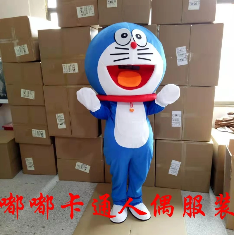 Супер высокое качество Doraemon талисман костюм робот кошка милый Персонаж Аниме Манга талисман костюм взрослый костюм мультфильм талисман костюм