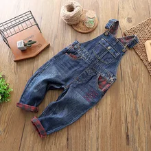 Jdk1815 Осень стиль детская одежда потертые ковбойские подтяжки брюки Детская вышитая подвеска брюки