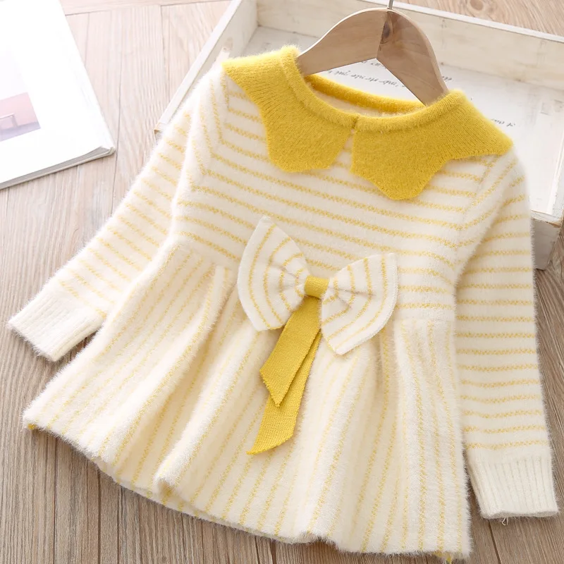 Для девочек clothes2019 летняя новая одежда для малышей Круглый воротник печати платье для девочек полосатые штаны два комплекта из Детские
