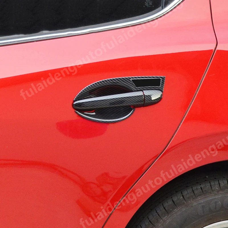12 шт. для Mazda 3 Axela- ABS углеродное волокно стильная Автомобильная дверная ручка+ накладка на дверную чашу аксессуары для стайлинга автомобилей