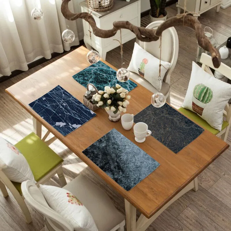 

TTLIFE Abstract Marble Placemat for Dinner Table Bowl Cup Pads Drink Coasters Durable Kitchen Accessory Tea Party Decoration