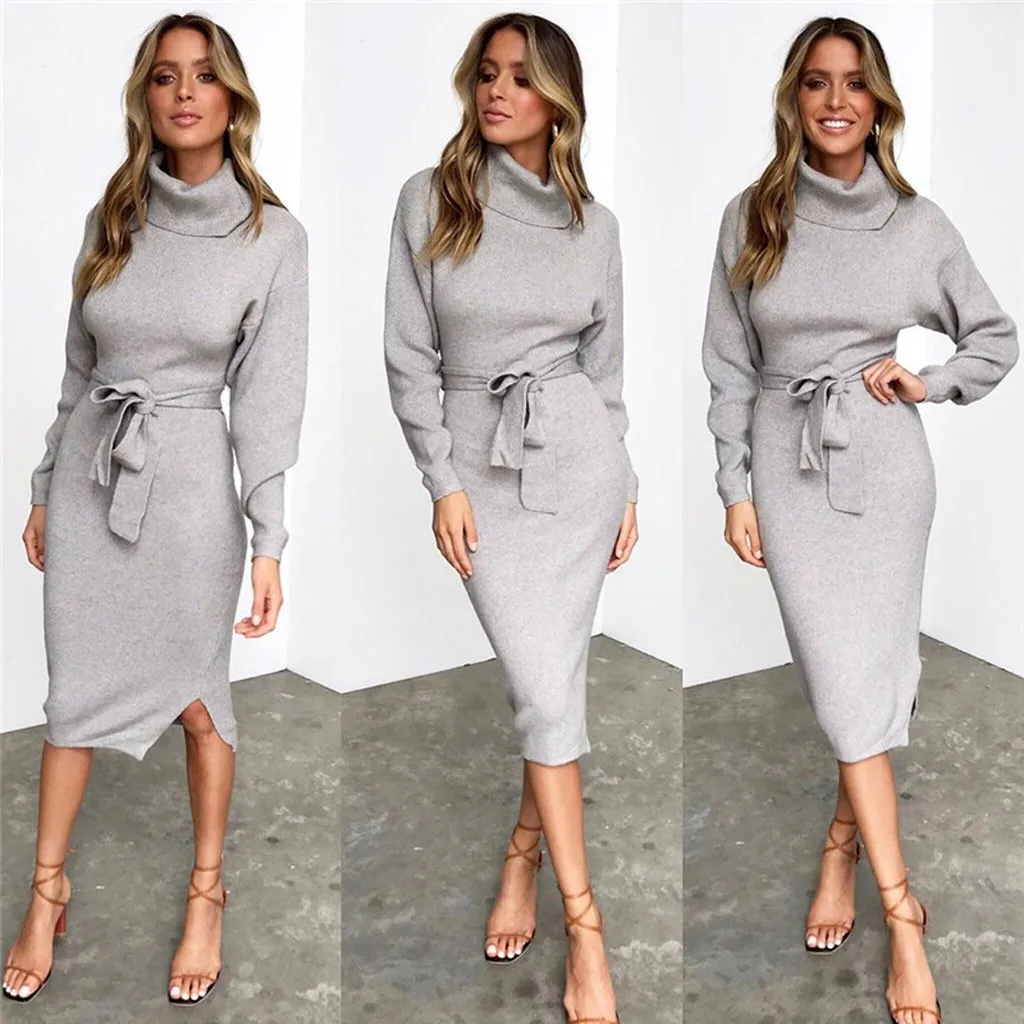 sweater dress with knee high socks