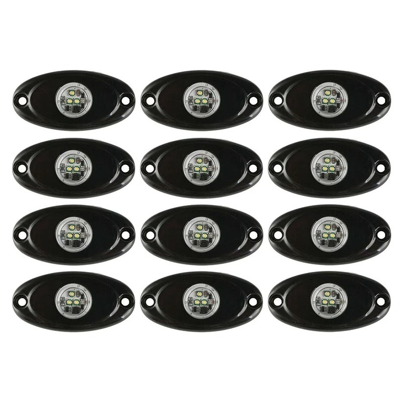 

12X 9W White LED Rock Light for JEEP SUV Off Road Truck Boat Underbody Lamp