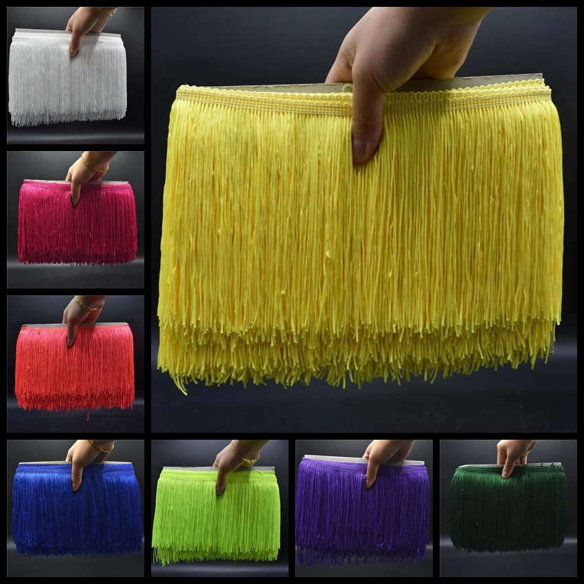 Длинная кружевная бахрома из полиэстера 5 ярдов 15 см|polyester tassels fringe|lace ribbontassel fringe |