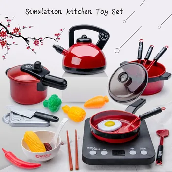 

Children's Play House Toys Simulation Kitchen Girl Cooking Fruit Cutie Realistic Vocal Real Experience Cooking Toy Set