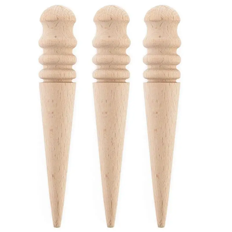 

Multi-Size Wood Slicker (10 PCS) Leather Leathercraft Solid Wood Round Burnishing