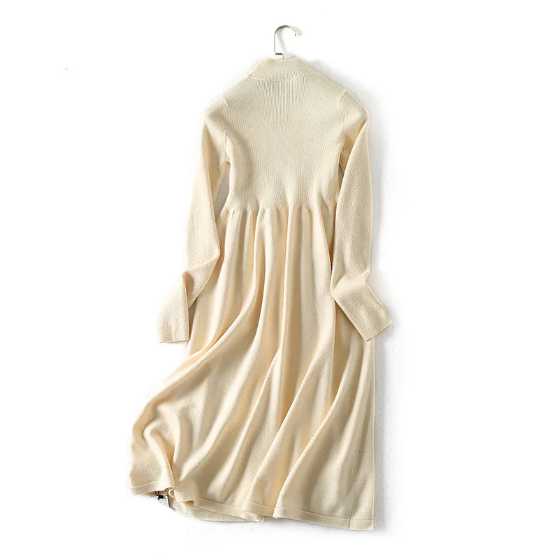 

A Generation of Winter New Style Jersey Dress Sweater Dress Women's Slim Fit Versatile Mid-length Slimming Entity
