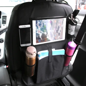

Backseat Organizer for Kids Kick Mats Back Seat Car Protector with Multi Pocket Storage Bag Holder for iPad Table