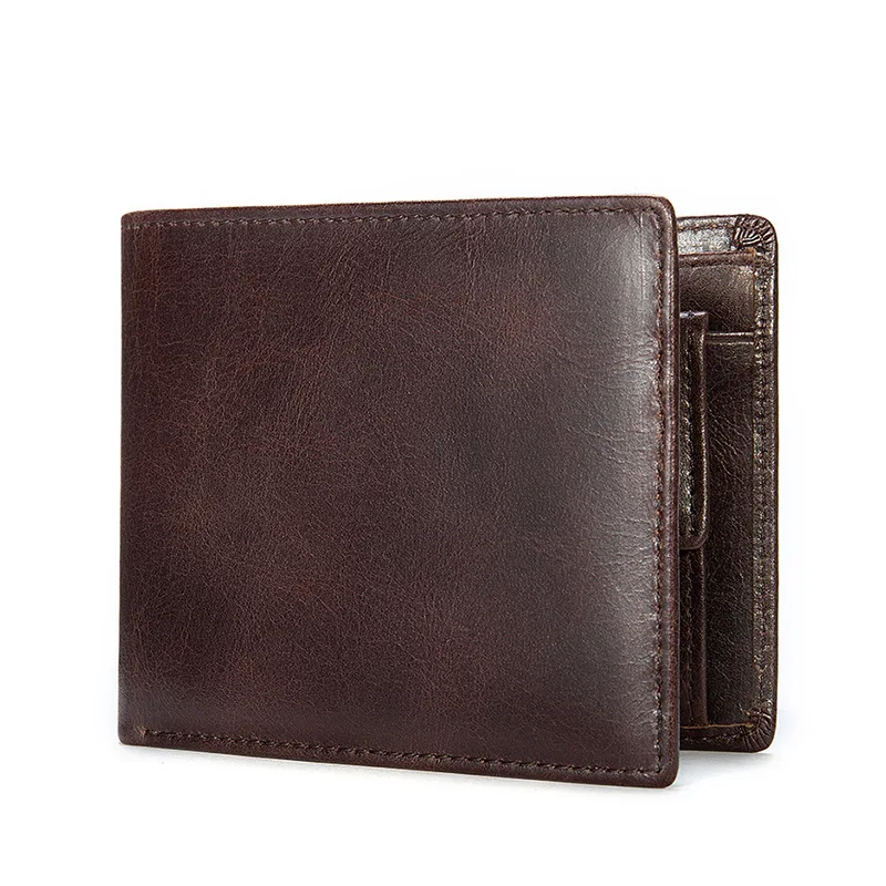 MVA Fashion Men Leather Wallet RFID Credit ID Card Holder Anti-theft Bussiness Wallets Vintage Money Case Purse