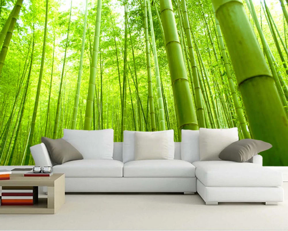 Papel de parede Natural green bamboo forest 3d wallpaper murals,living room  TV sofa wall bedroom wall papers home decor|Wallpapers| - AliExpress