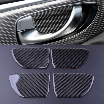 

4pcs Carbon Fiber Interior Door Handle Bowl Trim Cover Sticker Fit For Infiniti Q50 Q60 2014 2015 2016 2017 2018 2019