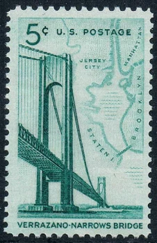 

1Pcs/Set New US Post Stamp 1964 Verrazano Narrows Bridge Opened Stamps MNH