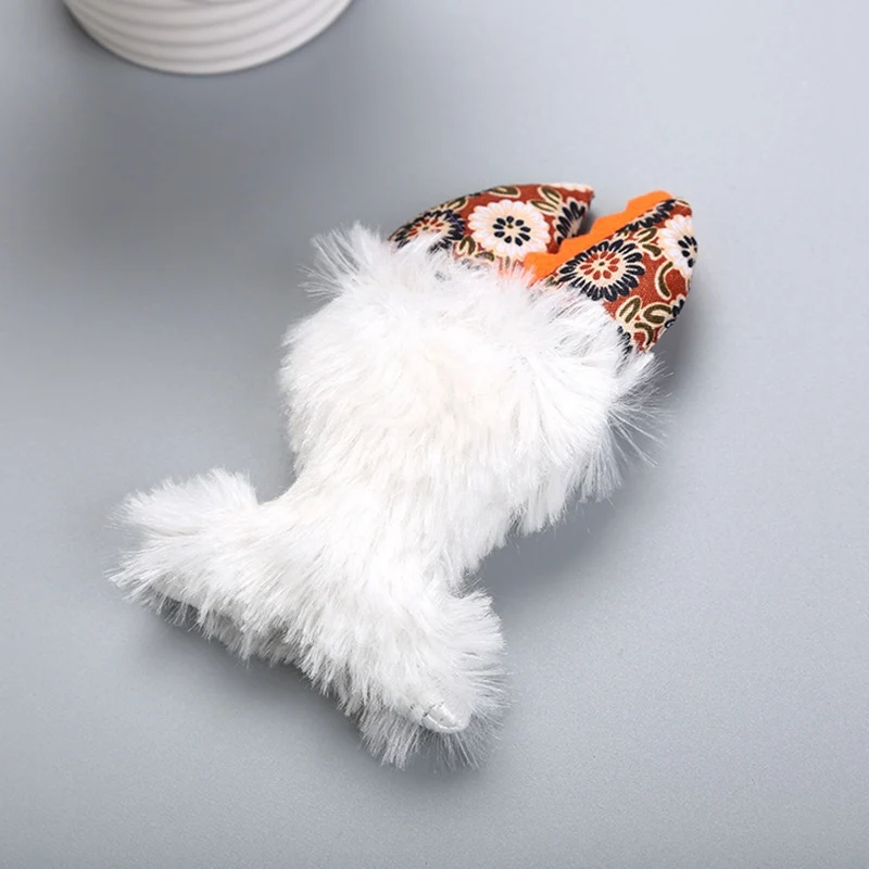 Cute Fluffy Fish Pillow Filled With Catnip Interactive Tease Cat Supplies Durable Chew Molar Toy For Gatos