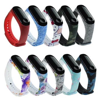 

Camouflage Bracelet for Xiaomi Mi Band 4 Strap Silicone printing flowers strap miband 3 accessories for xiaomi miband 4 band