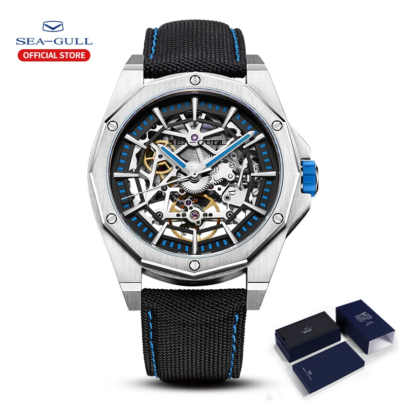 US $276.00 2020 New Seagull Watch Men Automatic Mechanical Hollow Perspective Mechanical Watch Large Dial Waterproof Personality Watch
