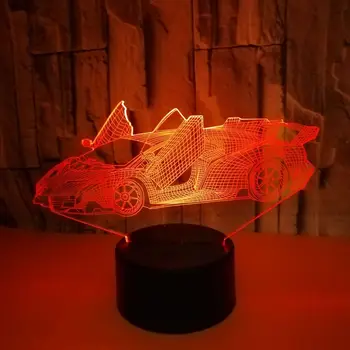 

Sport Car 3D Night Light 7 Colors Changing Nightlight with Touch Optical Illusion Lamps USB Desk Lamp for Indoor Decor