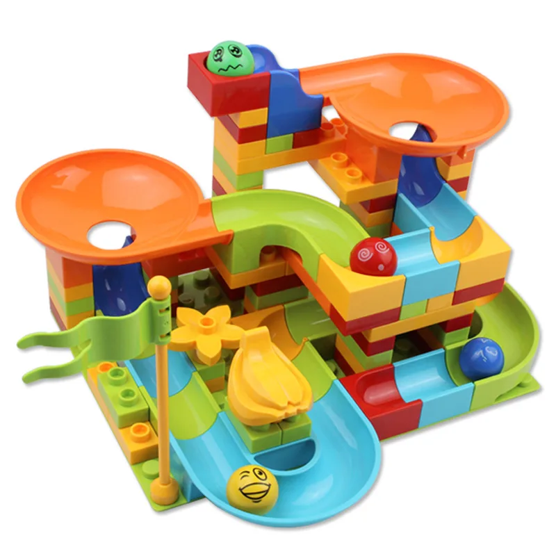 

101PCS Big Size Building Blocks Parts Compatible Maze Race Marble Run Accessories DIY Bricks Toys For Children