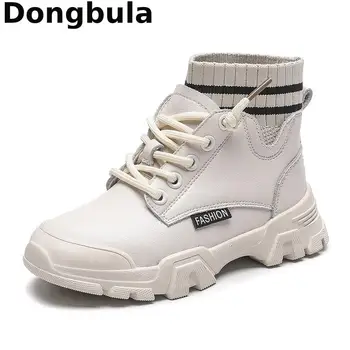 

2020 New Autumn Winter Girls Boots Genuine Leather Boots For Kids High Girls Martin Boot Anti-slip Warm Children Casual Sneakers