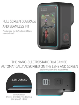 

Ultra Thin 2X3 pcs in 1 Tempered Film for GoPro 8 Glass Screen Protector Anti-Scratch Lens Cap Cover Action Camera Accessorie