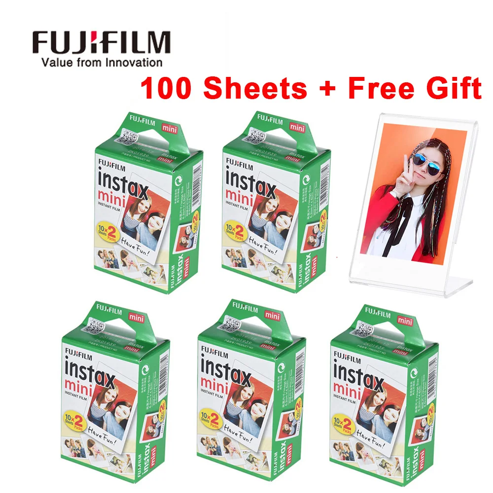 Оригинальная пленка Fujifilm Instax Mini 10-200 листов, белая фотобумага для Fuji Instax Mini 9 8 25 90 7 S, пленка+ Бесплатный подарок