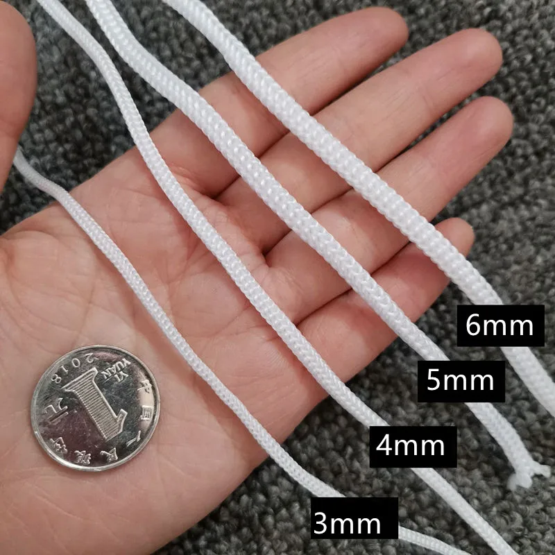 4/5/6mm PP Beam Mouth Polypropylene Rope Closing Cord Crochet Nylon Hollow Drawable Braided Hook Bag Portable Tying Rope polypropylene rope