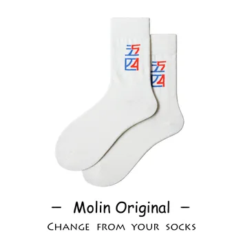 

Letter Sock Women Solid Woman Socks Creative Casual Ladies Sox Cotton Spring Girls Trendy Preppy Style Joker Lovers Calcetines