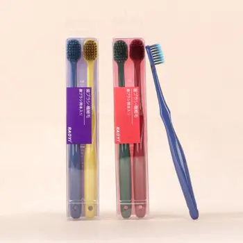 

2 Pcs Toothbrushes Adult Household Ultra-soft Wide Head Bamboo Charcoal Toothbrush Portable Tooth Brush Oral Hygiene Tools