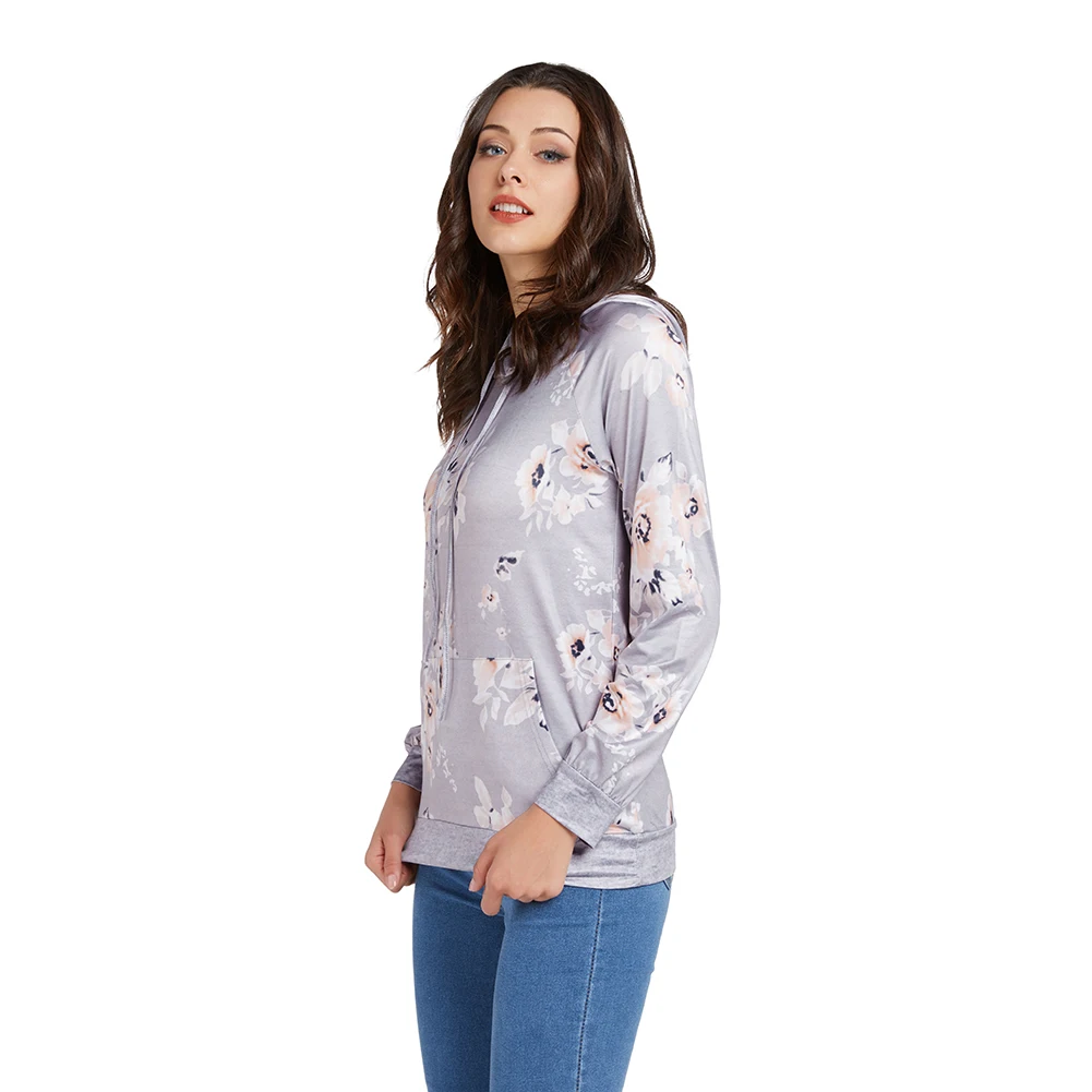 

Fadzeco 2019 autumn and winter new women's printing long-sleeved hooded sweater women's jacket casual T-shirt