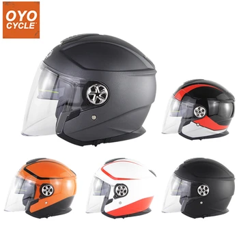

Motorcycle Helmet Double Lens Open Face Helmet Men Women Scooter Motorbike Helmet