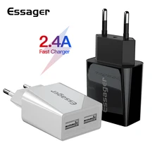Essager двойное настенное зарядное устройство USB 2.4A быстрое зарядное устройство для путешествий для iPhone Xiaomi samsung Android зарядное устройство для мобильных телефонов адаптер