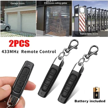 

433MHZ Remote Control Garage Gate Door Opener Remote Control Duplicator Clone Cloning Code Car Key(2PCS)