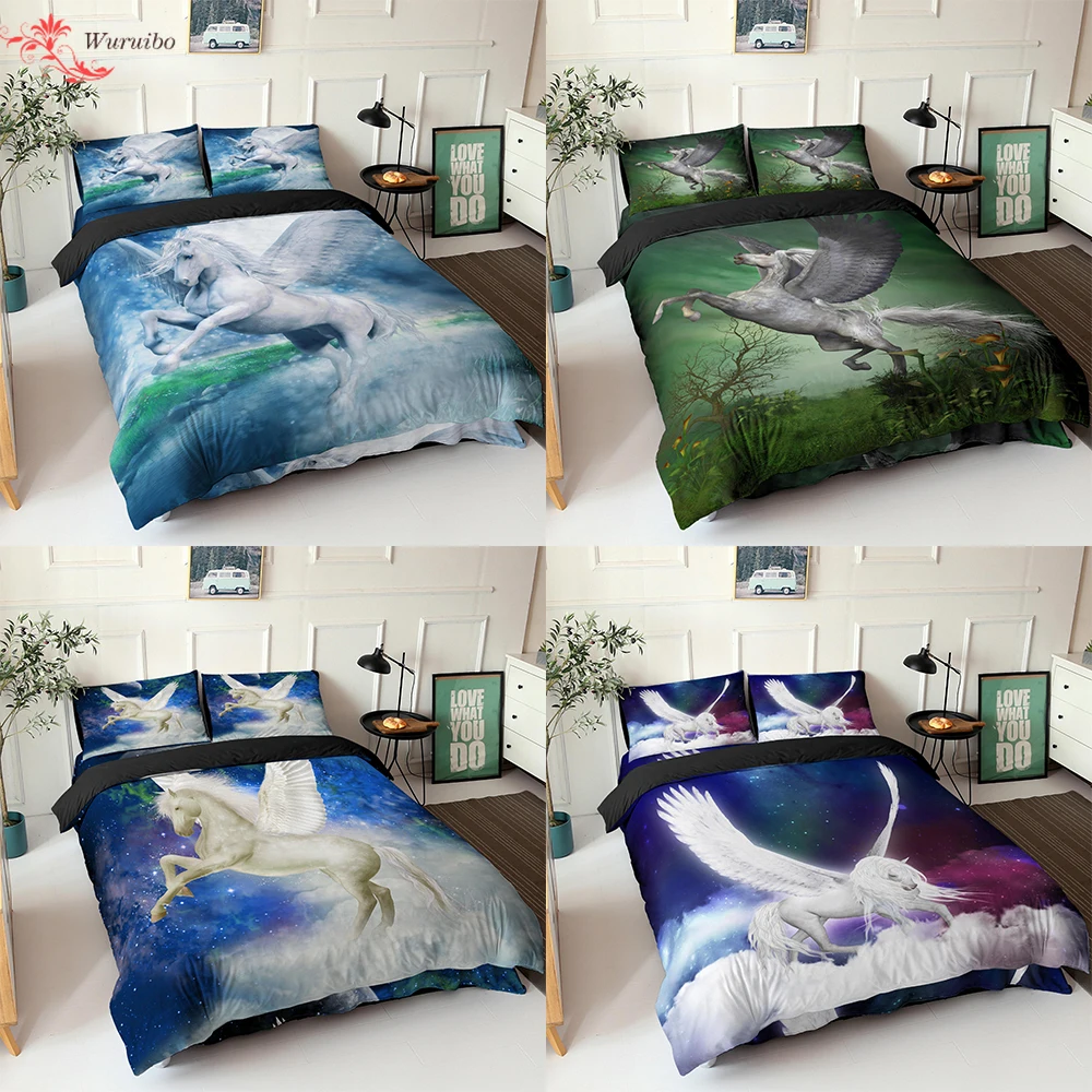 3d Horse Bedding Set Bedroom Soft Duvet Cover King Queen Twin Full Size