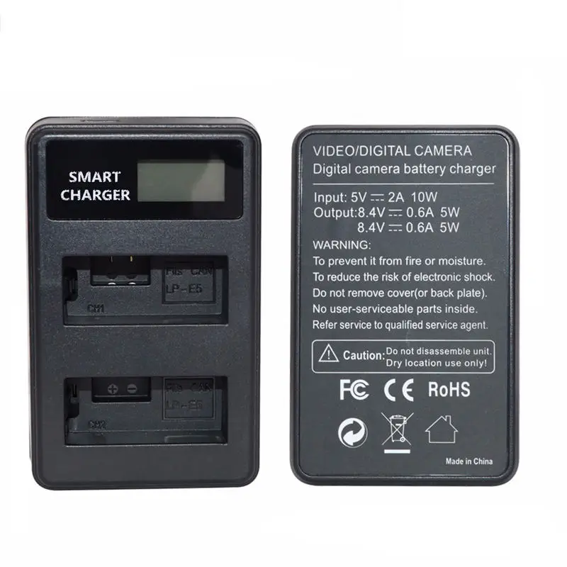 IG-Lp-E5 Usb ЖК-дисплей двойной порт зарядное устройство для Canon 450D 500D 1000D Kiss X2 X3 F Rebel Xsi Xli Xs