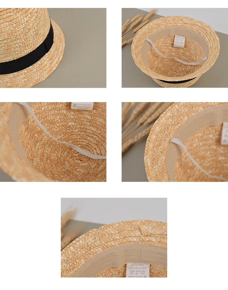 Japanese Style Children Baby Straw Plaited Bucket Hat