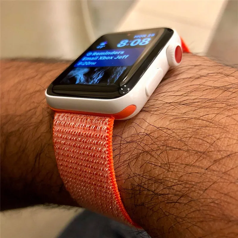 Спортивный нейлоновый ремешок для Apple Watch, ремешок iWatch, серия 1, 2, 3, цветной нейлоновый ремешок с застежкой, тканые запасные ремешки для часов