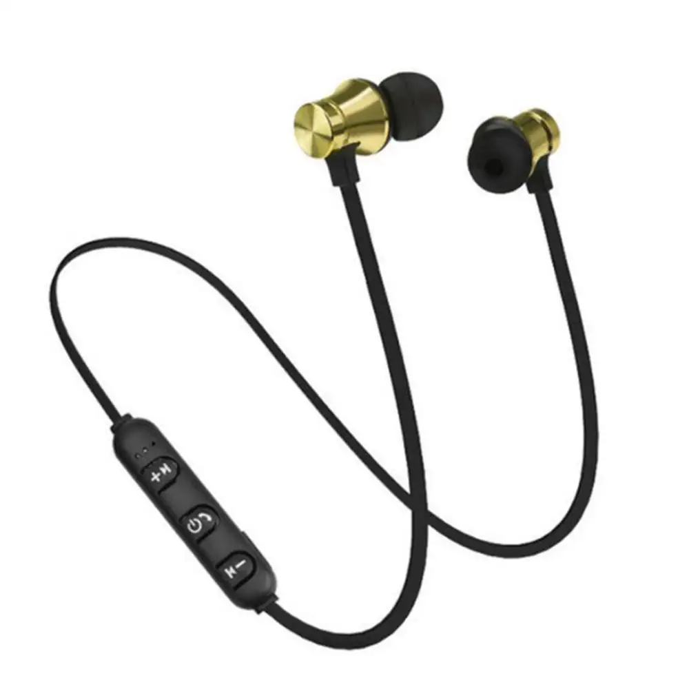 Золотой Магнитная Bluetooth гарнитура стерео спортивные водонепроницаемые наушники беспроводные наушники-вкладыши для iphoen samsung huawei xiaomi - Цвет: Золотой