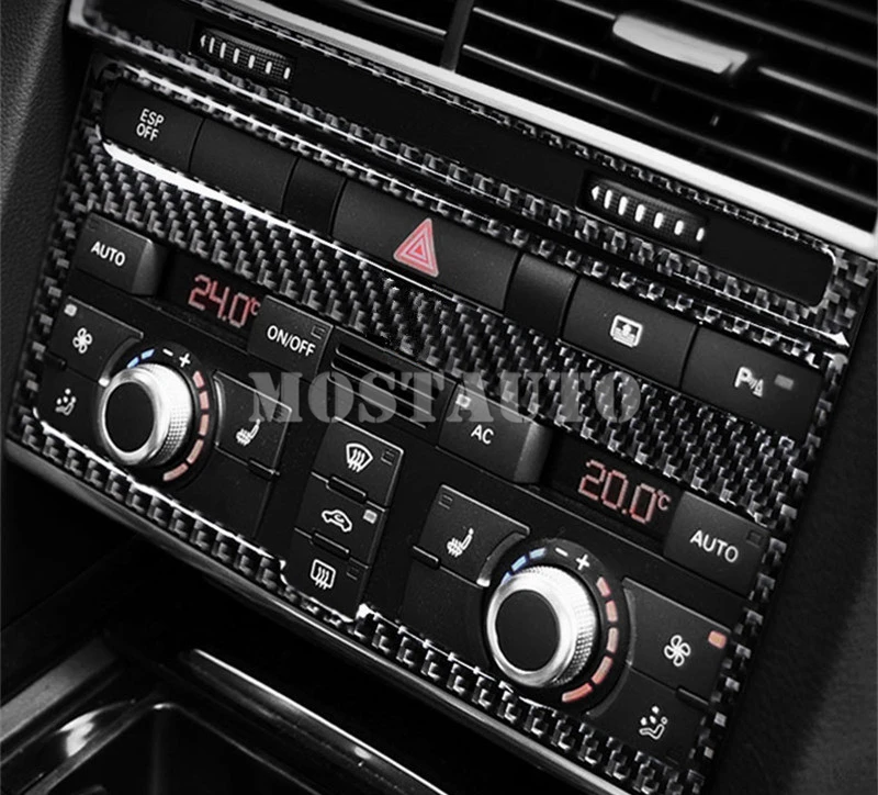 Для Audi A6 S6 углеродное волокно центральной консоли CD& AC декоративный кожух 2005-2011 2шт