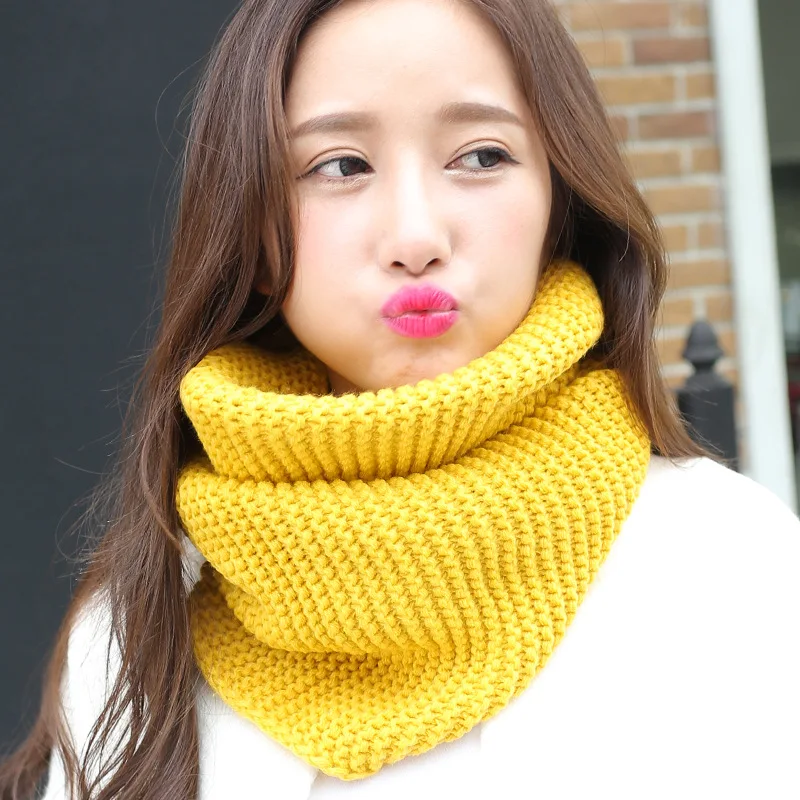 Winter Scarf Women Infinity Knitted Scarf Circle Neck Scarf women Super Chunky Loop Snood Unsex Solid Crochet 4